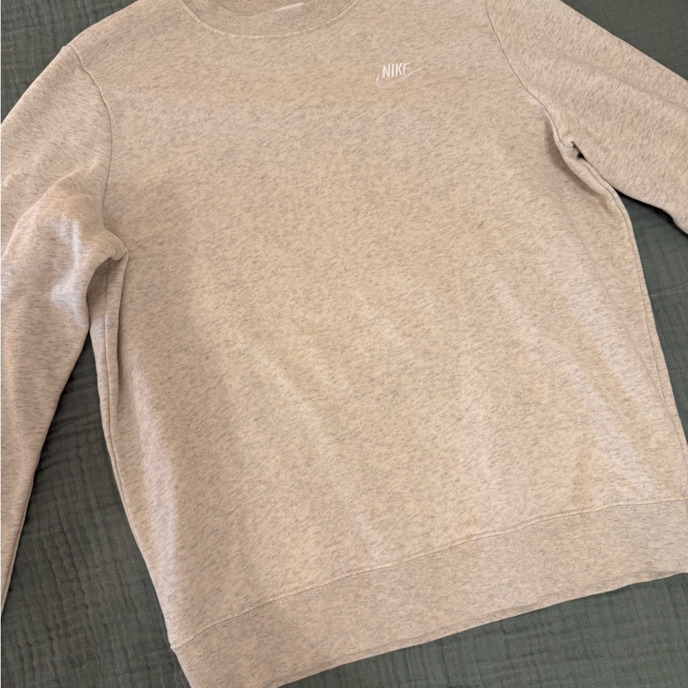 Nike Gray Crewneck Sweater Plush Knit